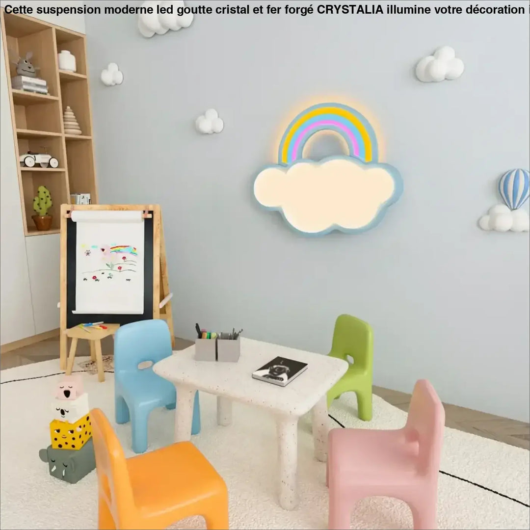 Plafonnier créatif pour enfant en forme d’arc en ciel décor enfantin