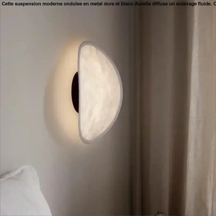 Applique Murale Demi-Lune Blanche Avec Lumière Douce

