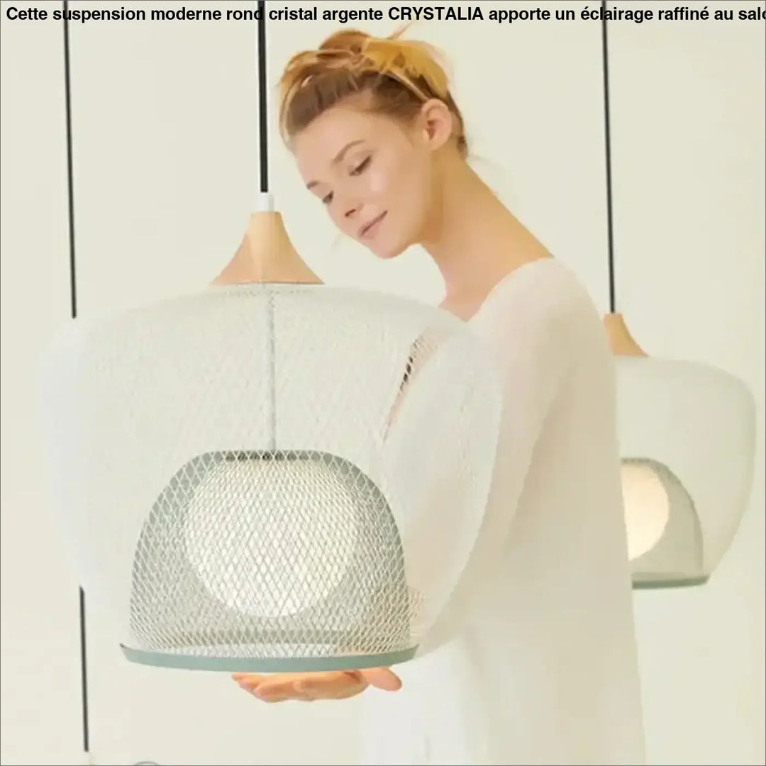 Suspension luminaire métal design moderne style doré argent