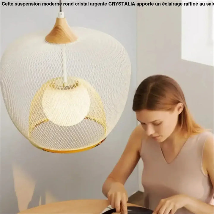 Suspension luminaire métal design moderne style doré argent
