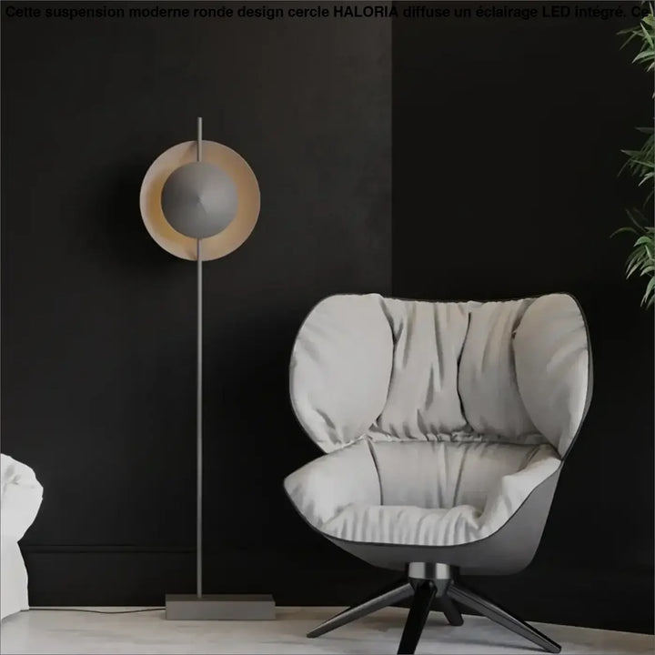 Lampadaire contemporain en métal et globe central moderne
