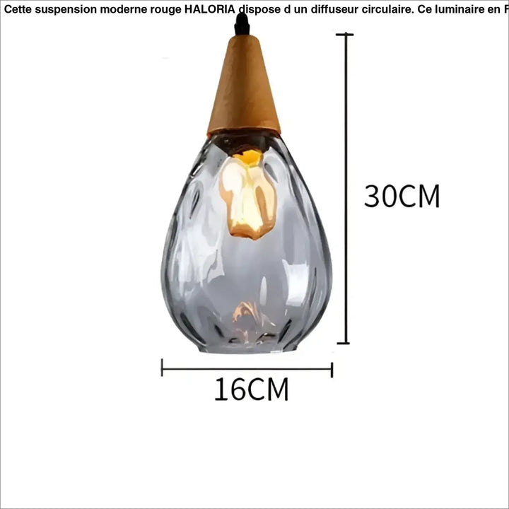 Suspension luminaire en verre soufflé en forme de goutte élégante