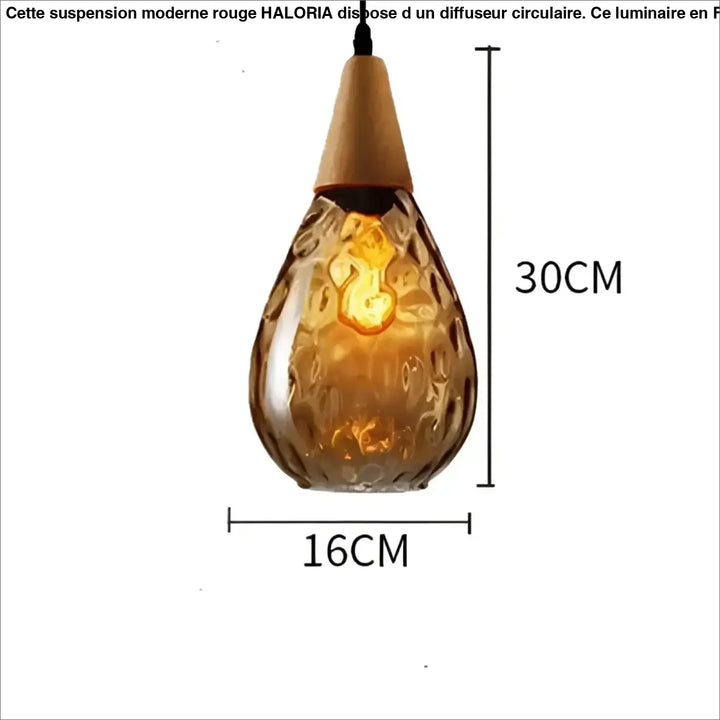 Suspension luminaire en verre soufflé en forme de goutte élégante