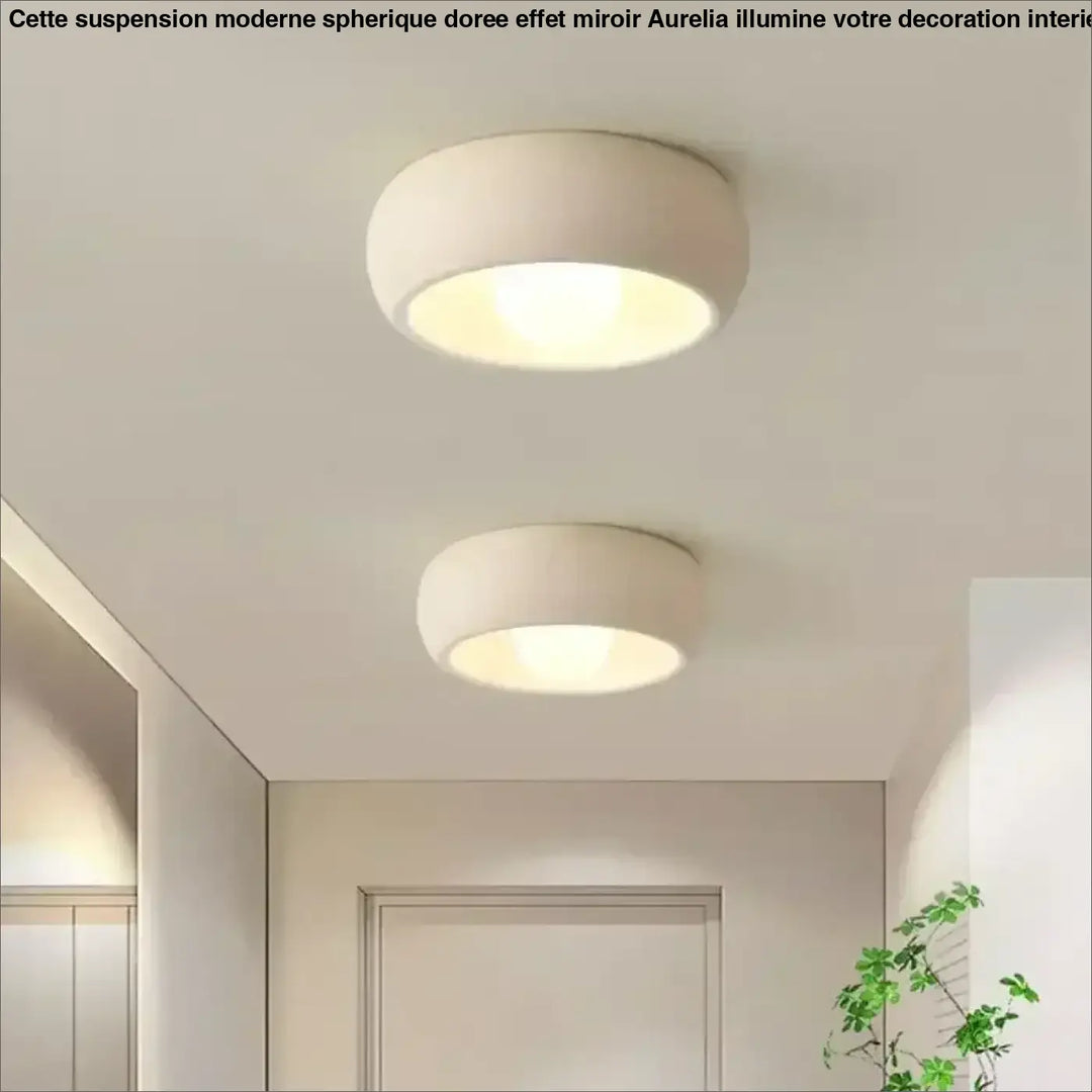Plafonnier rond design moderne ambiance gris contemporaine