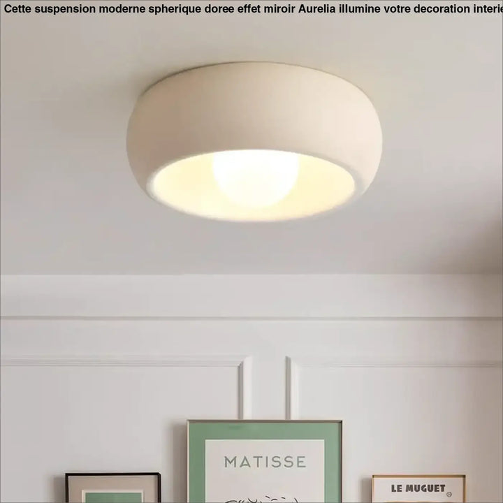 Plafonnier rond design moderne ambiance gris contemporaine