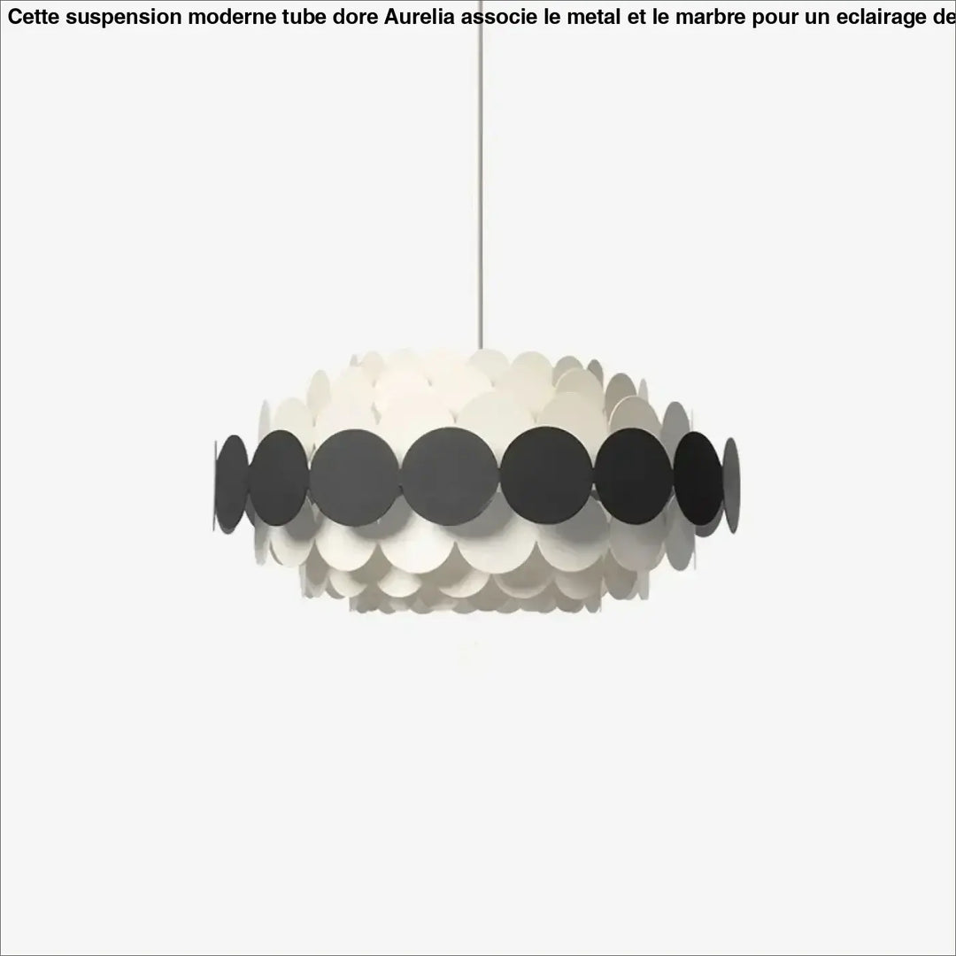Suspension luminaire calou avec design circulaire en disques blancs et noirs, chandelier de plafond minimaliste moderne