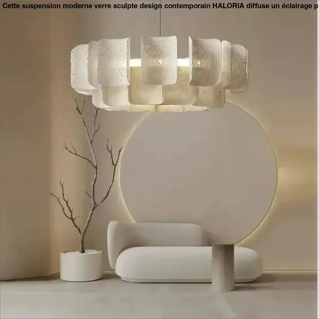Suspension Moderne Verre Sculpté Design Contemporain


