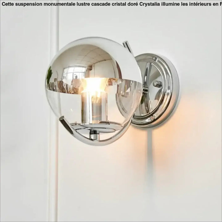 Applique Murale Globe Transparent Et Métal Argent Chic