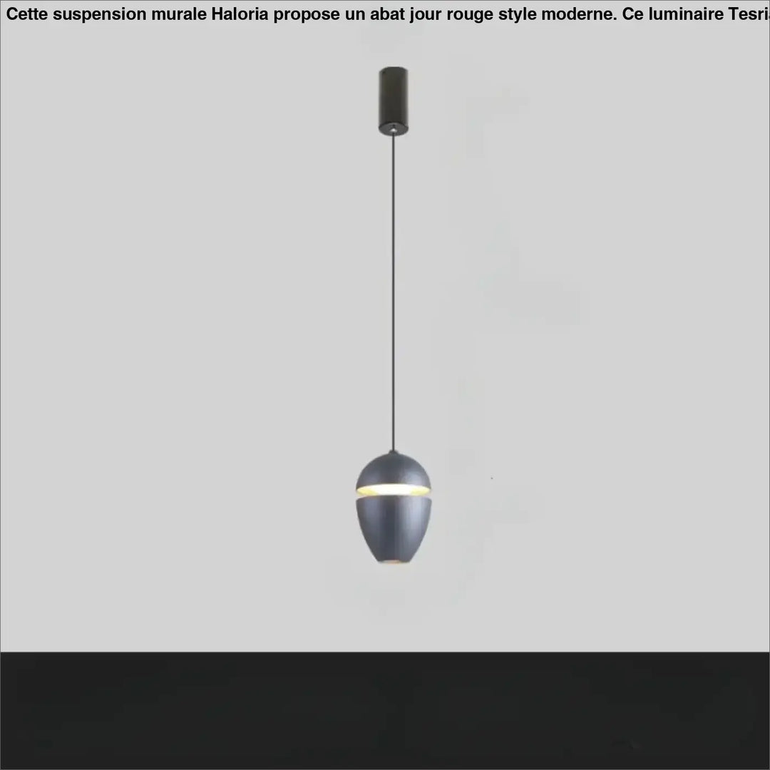 Suspension luminaire ekorn style moderne noir avec design goutte d eau et bande lumineuse horizontale plus qu un luminaire