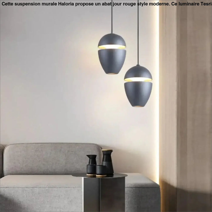Deux suspensions luminaires ekorn en noir mat au style moderne en forme de goutte pour un éclairage élégant plus quun simple luminaire