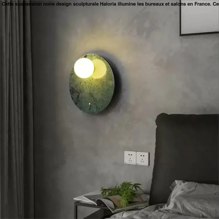 Applique Murale Ronde Effet Marbre Avec Globe Lumineux