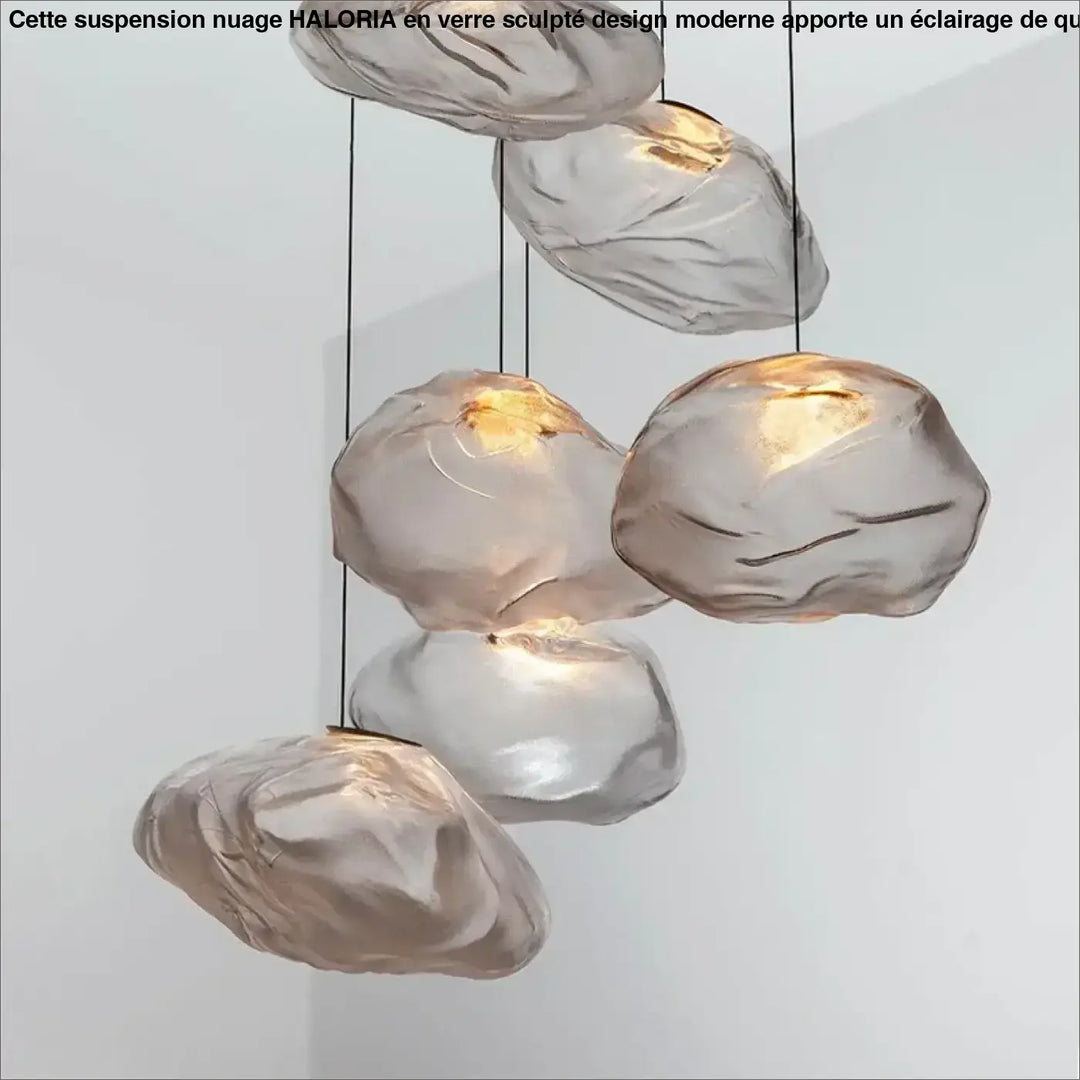 Suspension Nuage en Verre Sculpté Design Moderne

