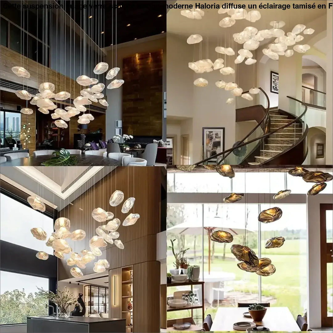 Suspension Nuage Verre Sculpté Design Moderne Élégant

