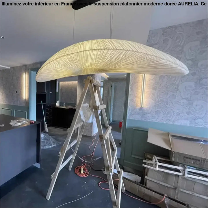 Suspension Luminaire Moderne Tissu Allongée Unique Élégance