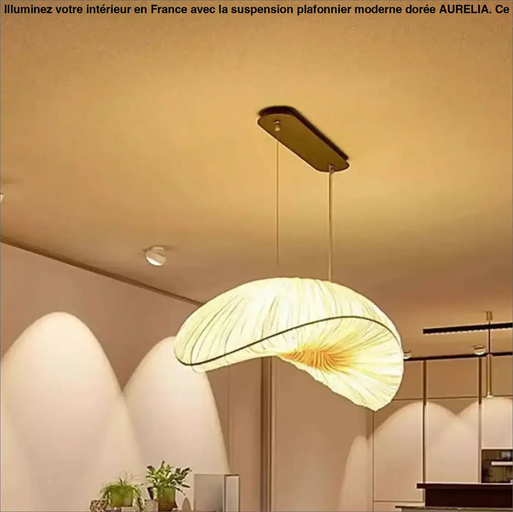 Suspension Luminaire Moderne Tissu Allongée Unique Élégance