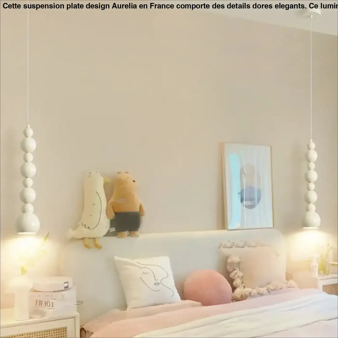 Suspension design boules blanches modernes pour chambre enfant