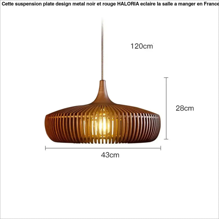 Suspension tissé en bois naturel design contemporain chic