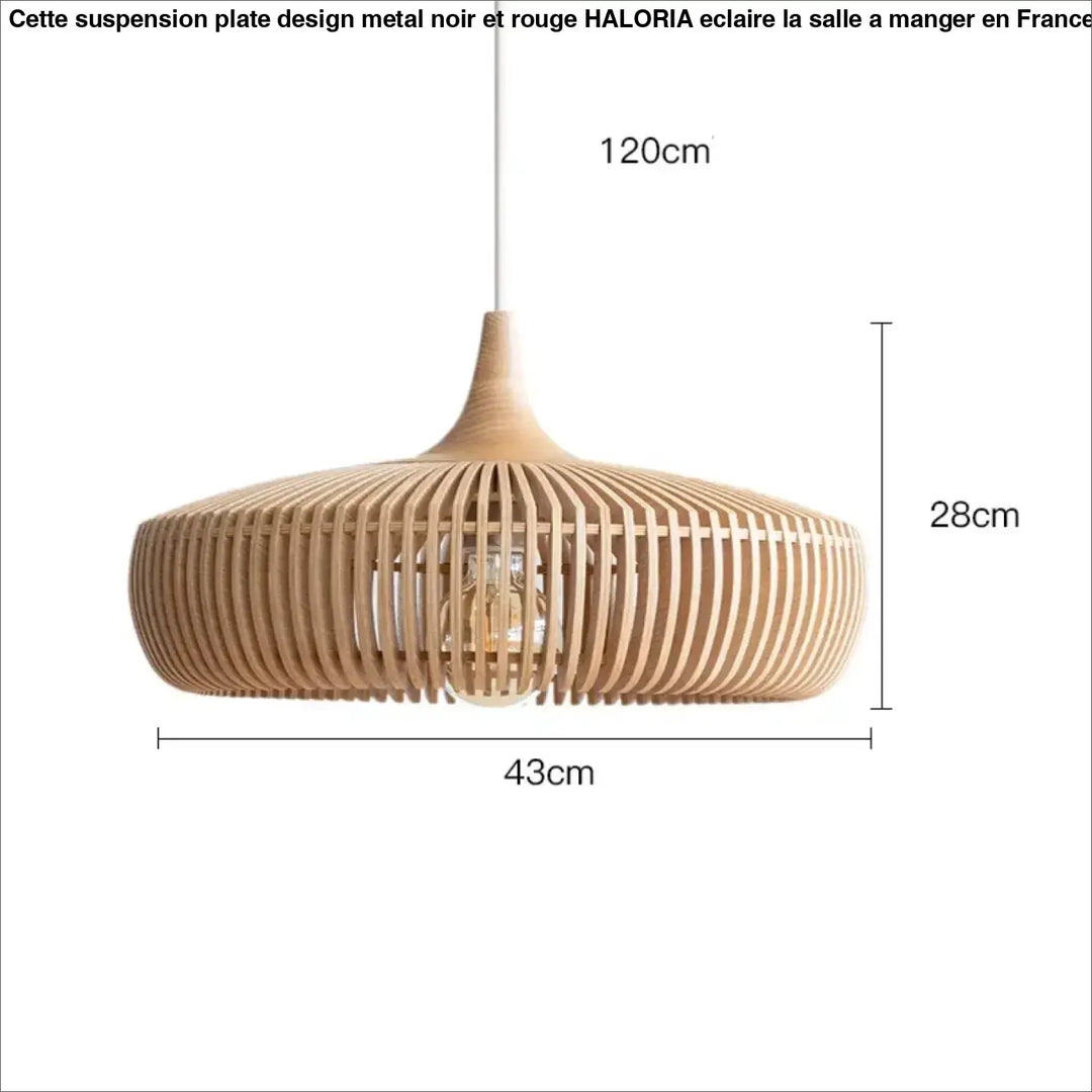 Suspension tissé en bois naturel design contemporain chic