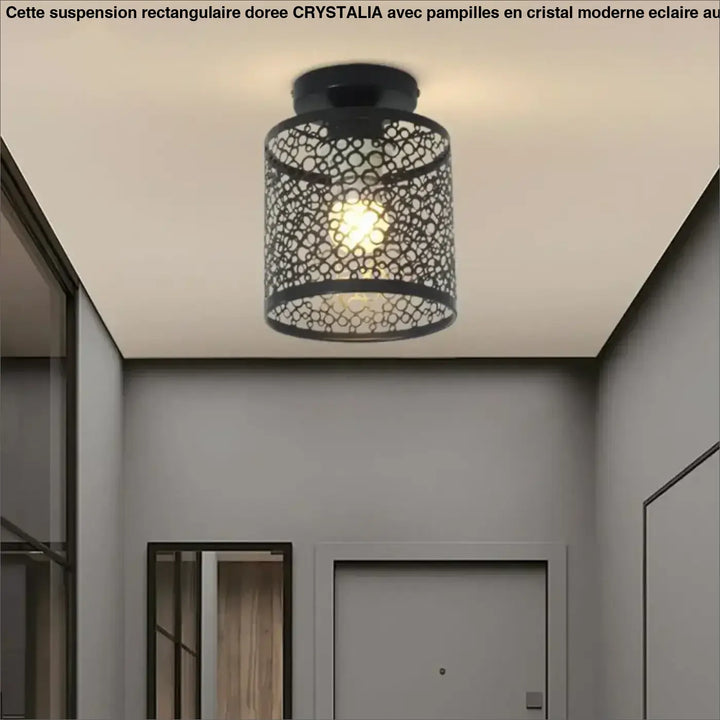 Plafonnier Noir Orientale À Motifs Découpés Pour Couloir Chic

