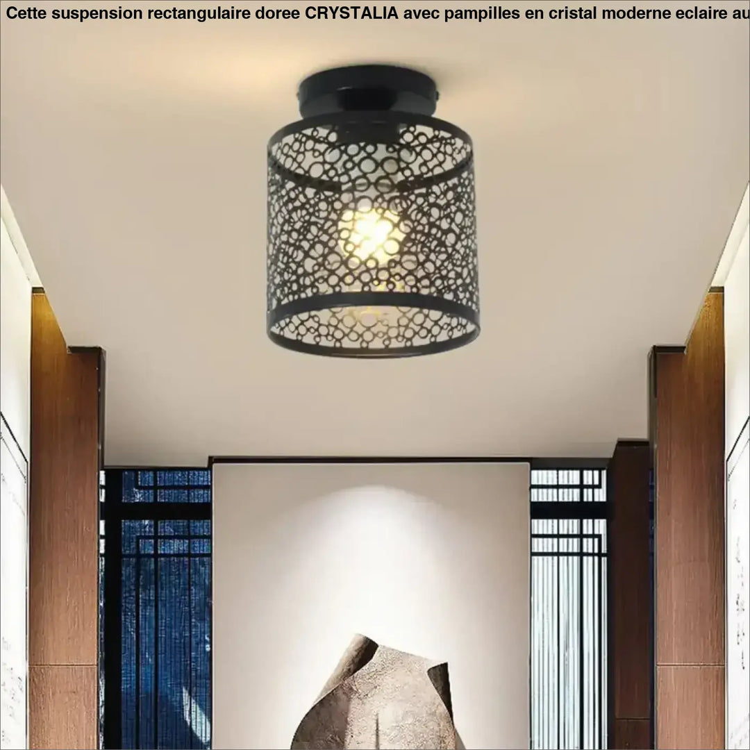 Plafonnier Noir Orientale À Motifs Découpés Pour Couloir Chic

