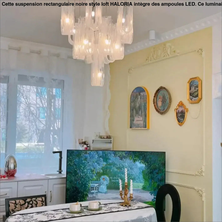 Suspension Design Verre Soufflé Blanc Et Transparent Moderne