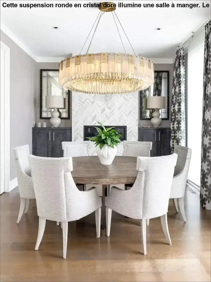 Long Classic Postmodern Marble Crystal Pendant Lights for Dining Room Decoration Suspension Luminaire Bronze Brass