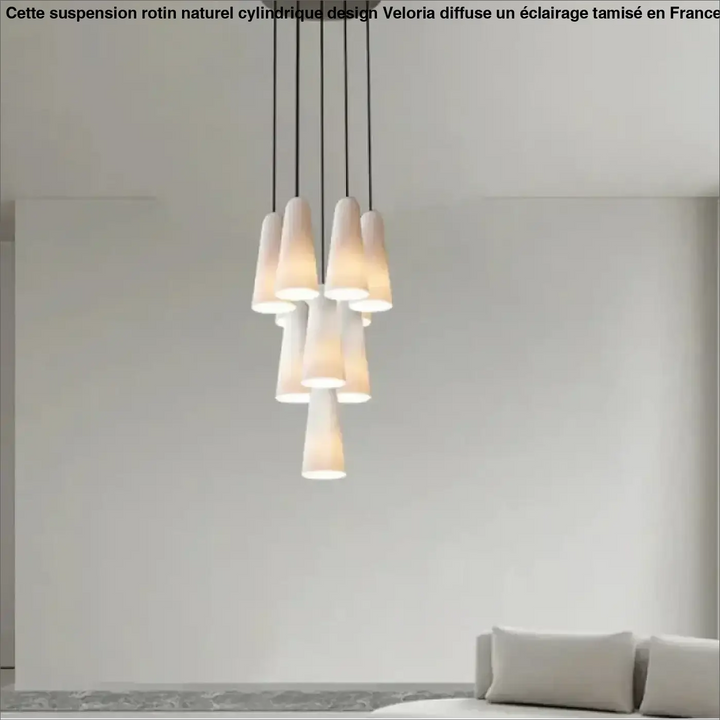 Suspension design cuivre avec verre blanc forme conique chic
