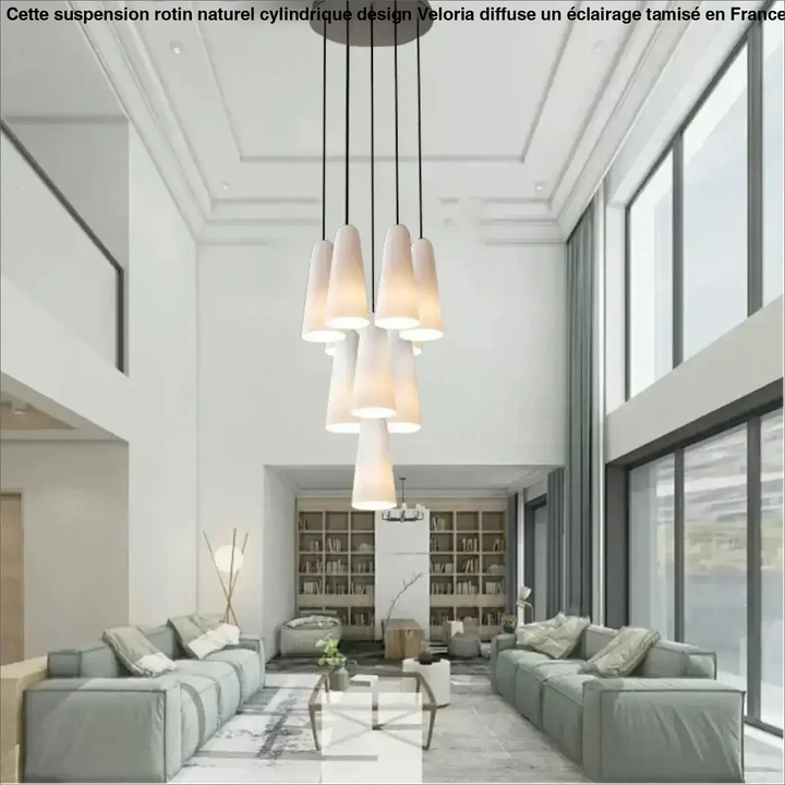 Suspension design cuivre avec verre blanc forme conique chic