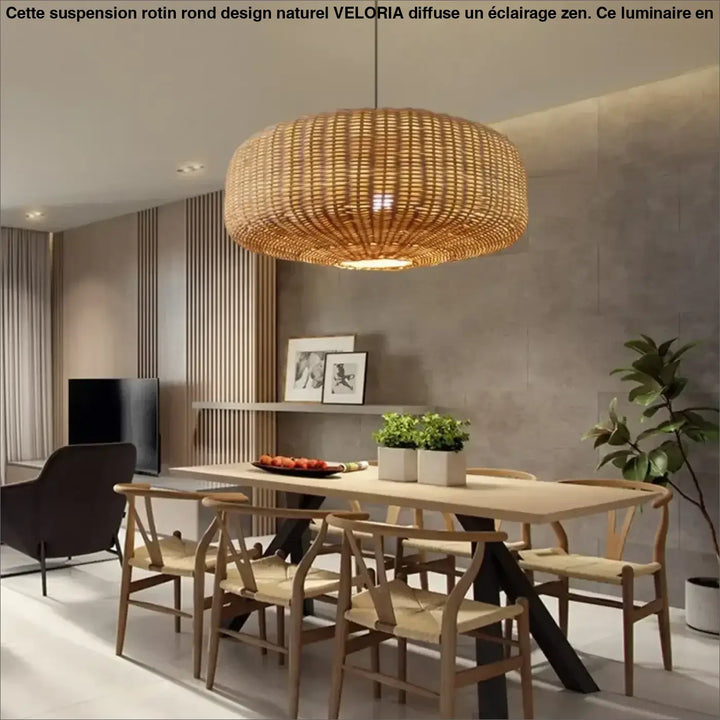 Suspension Rotin Rond Design Naturel Zen et Apaisant

