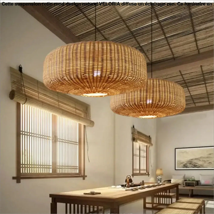 Suspension Rotin Rond Design Naturel Zen et Apaisant

