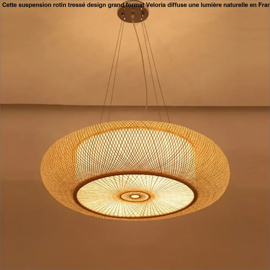 Suspension Rotin Tressé Design Grand Format Élégant

