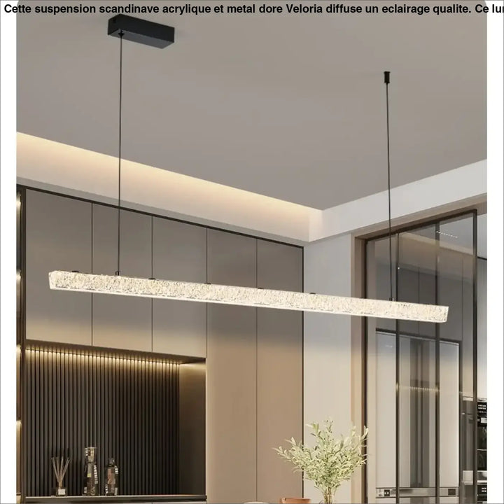 Suspension led cristal longue design moderne élégant