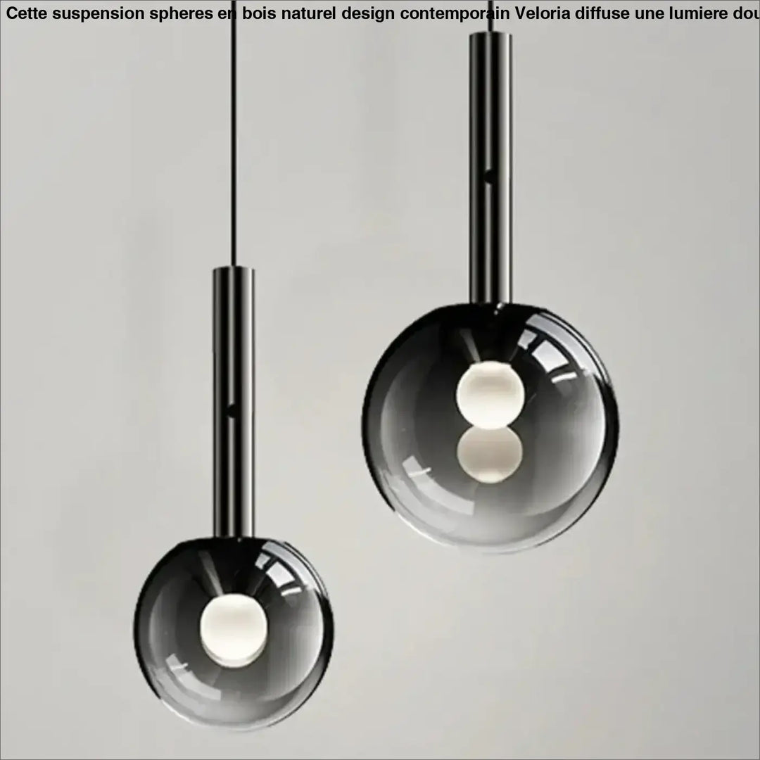 Suspension luminaire boule en verre fumé au style élégant