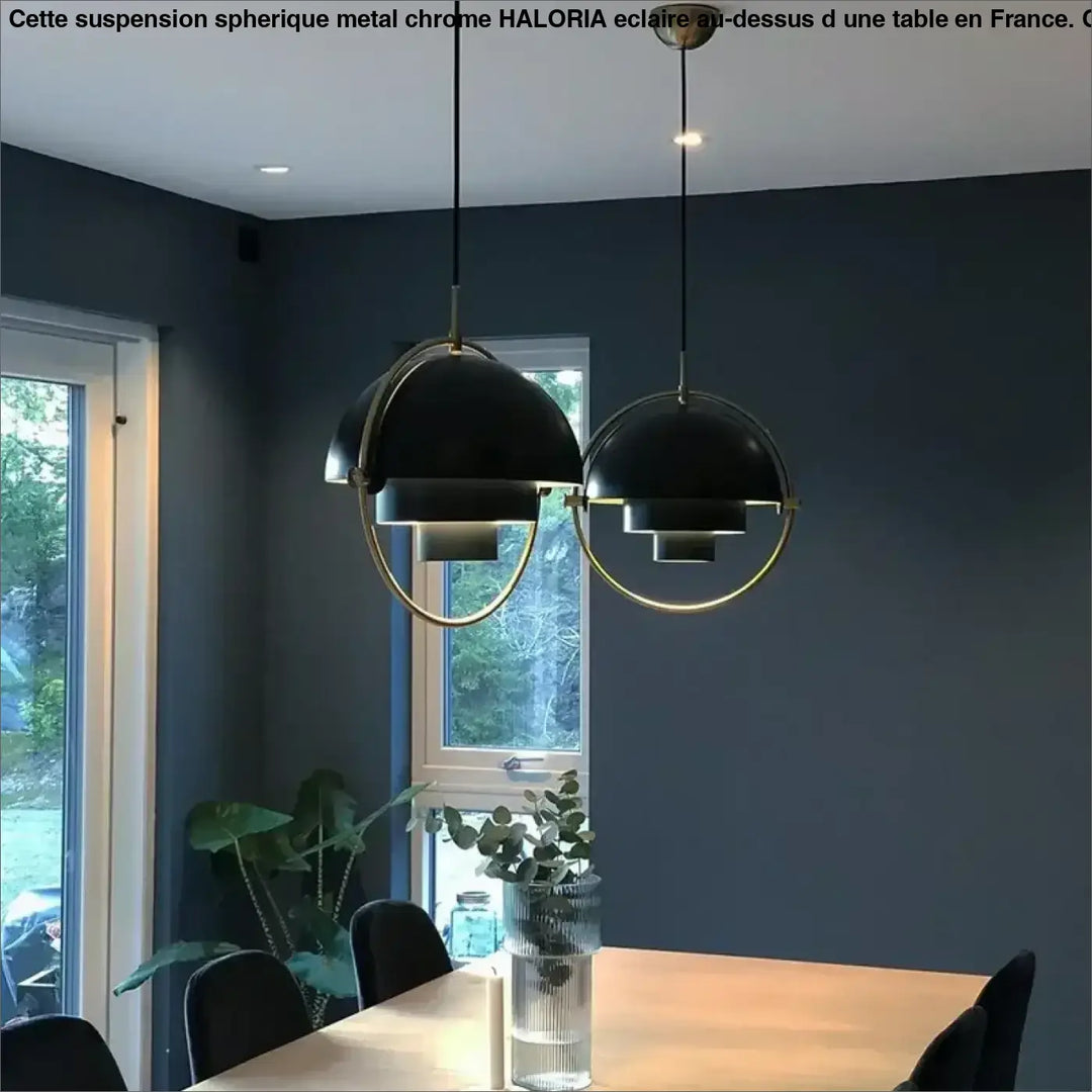 Suspension sphérique métal chromé style industriel moderne pour cuisine