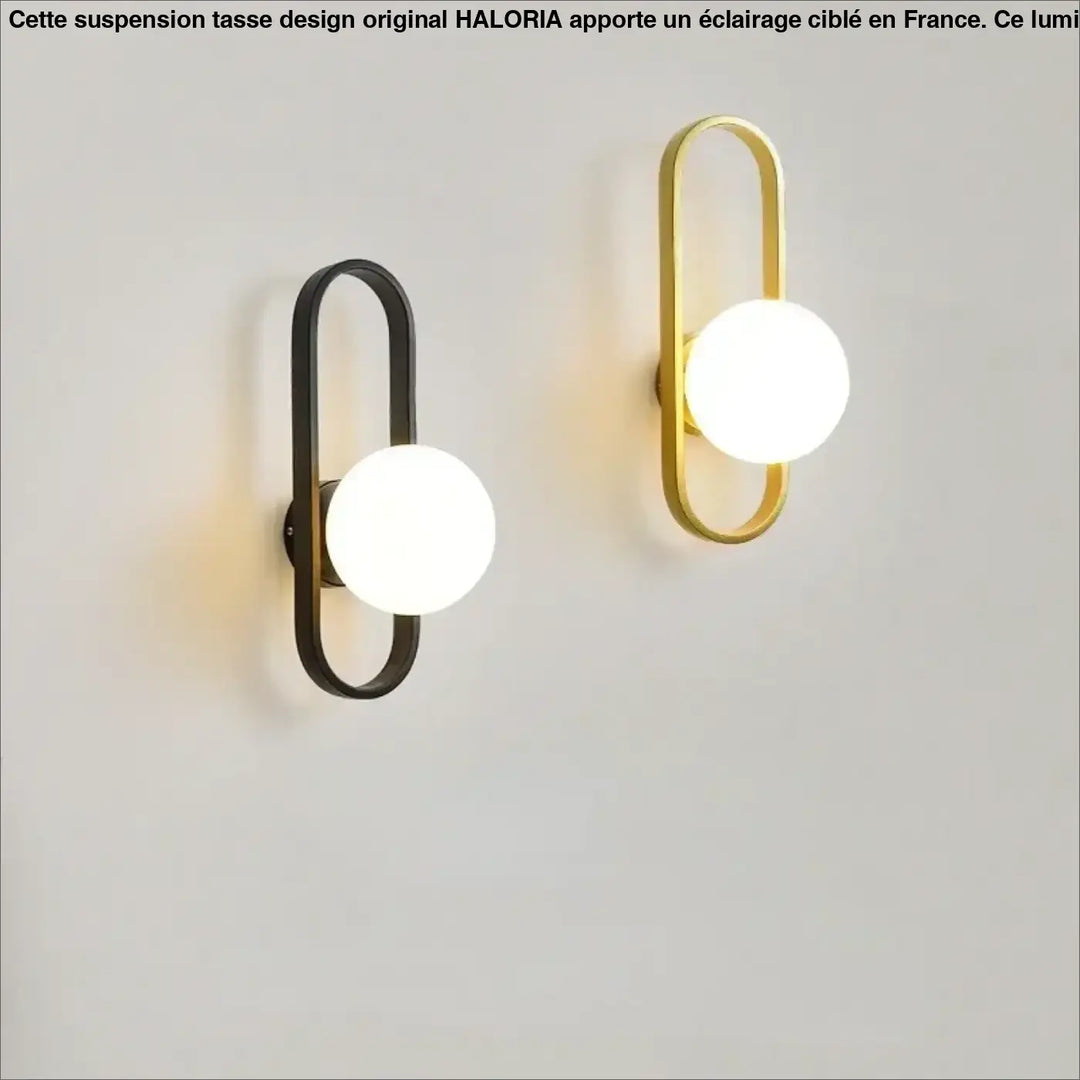 Applique murale design ovale avec globe blanc élégant