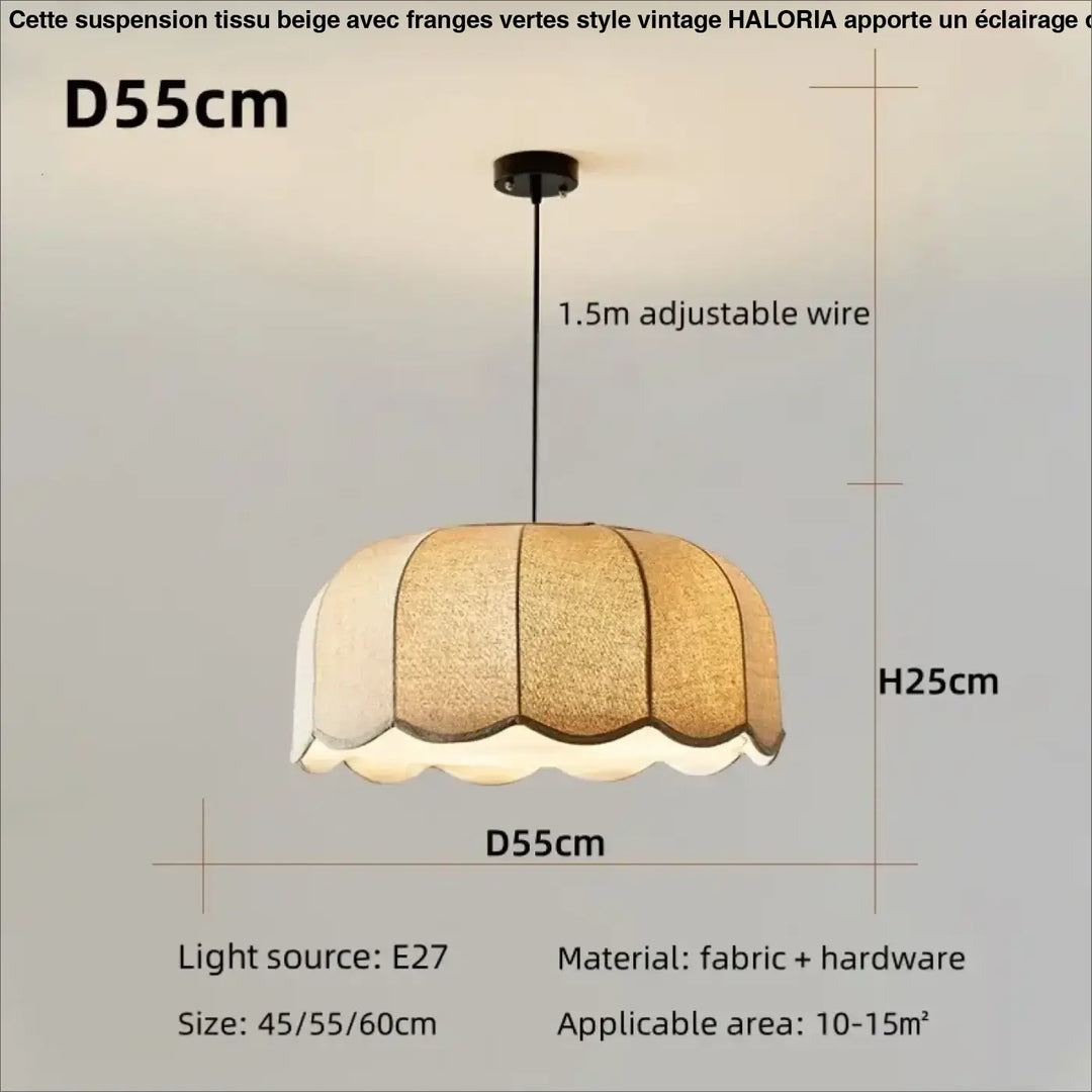 Suspension tissu naturel beige style moderne et chaleureux