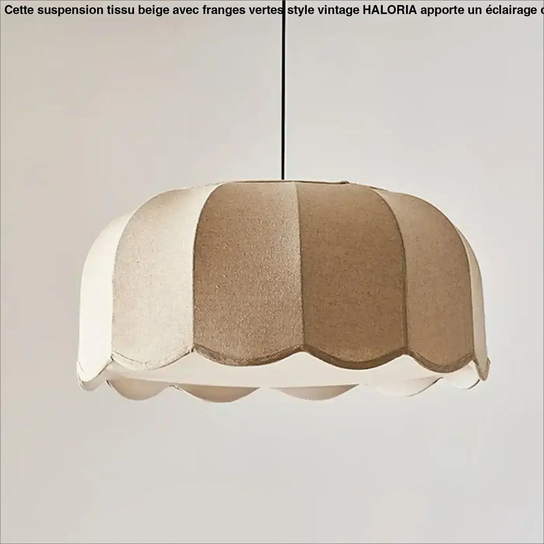 Suspension tissu naturel beige style moderne et chaleureux