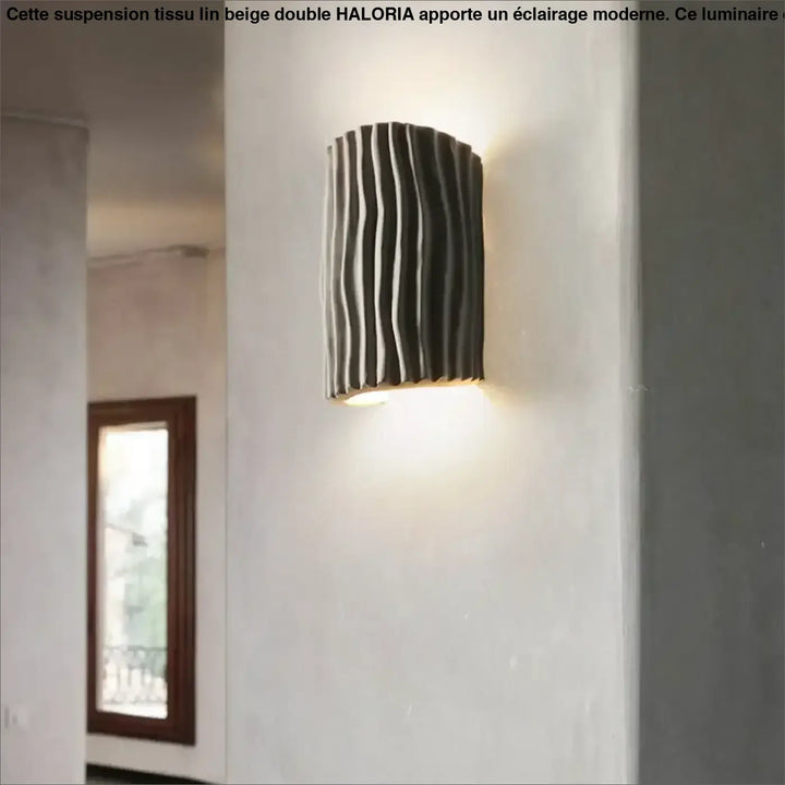 Applique murale design plissée moderne avec lumière douce décorative