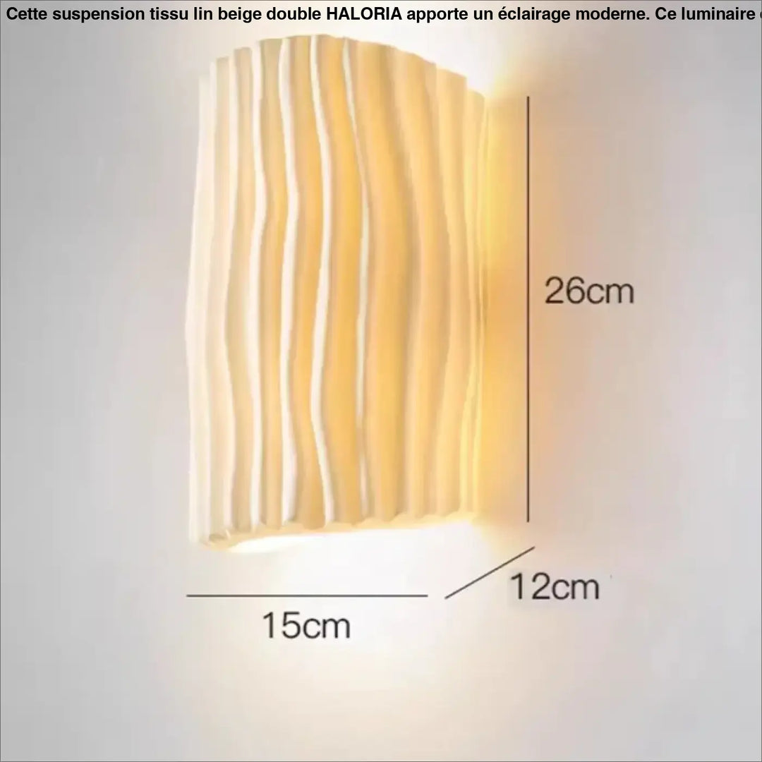 Applique murale design plissée moderne avec lumière douce décorative