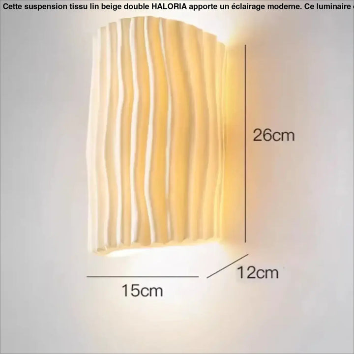 Applique murale design plissée moderne avec lumière douce décorative