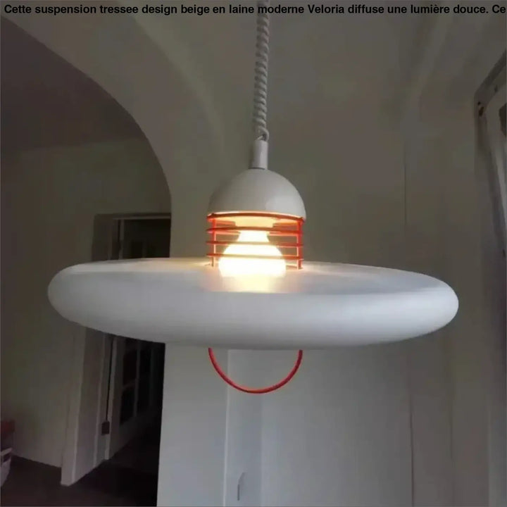 Suspension Luminaire Moderne Blanche Design Avec Câble Coloré