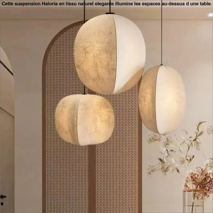 Suspension trio asymétrique en tissu naturel élégante

