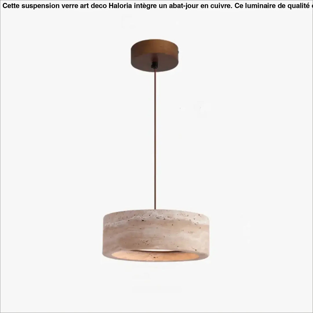 Suspension luminaire rond en pierre travertin design