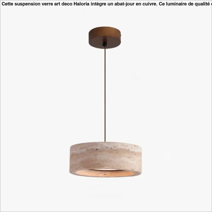 Suspension luminaire rond en pierre travertin design