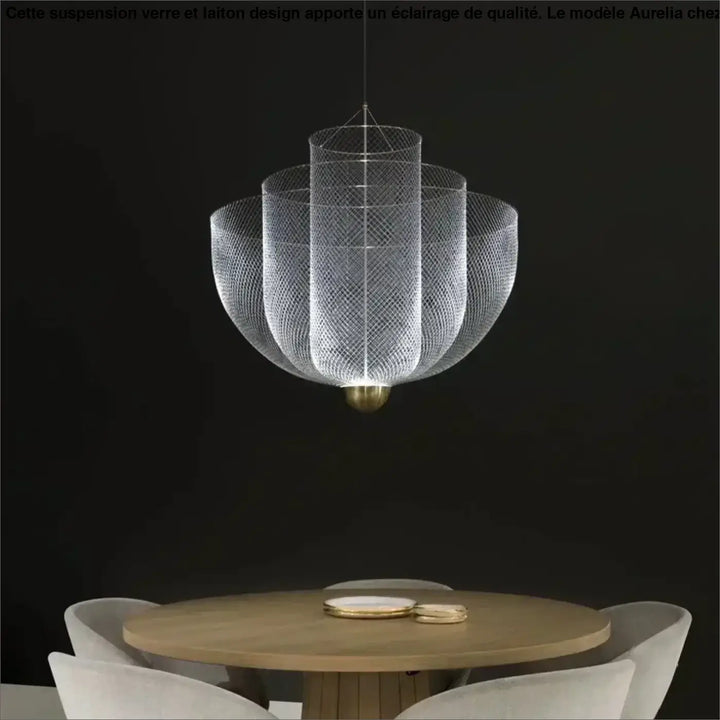 Suspension Luminaire Moderne Design Sculptural Métal Argenté