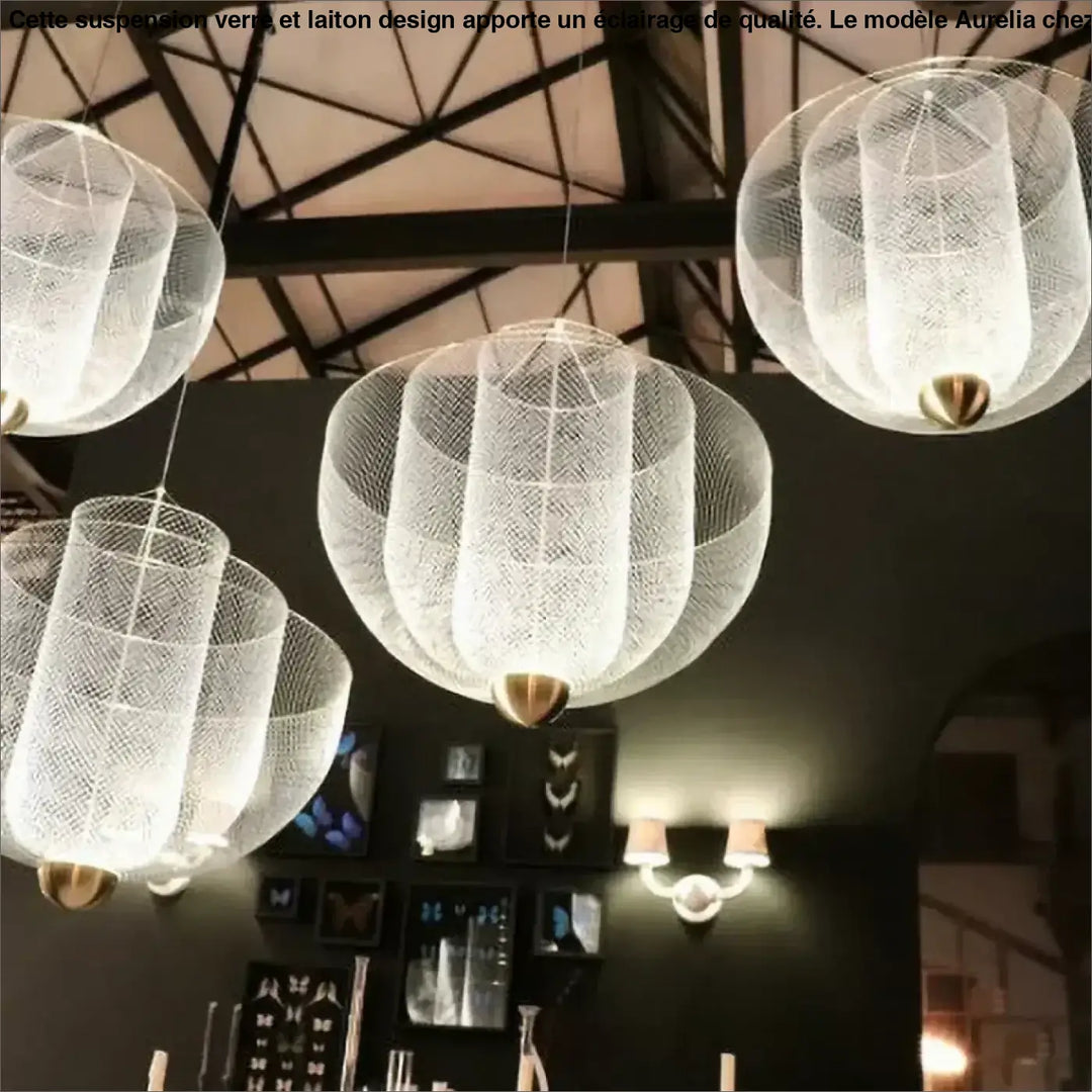 Suspension Luminaire Moderne Design Sculptural Métal Argenté