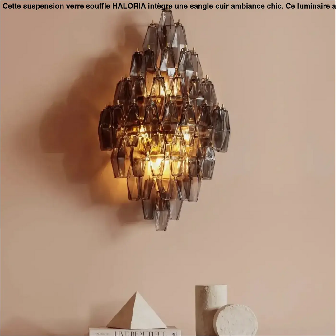 Applique murale contemporaine en verre design géométrique