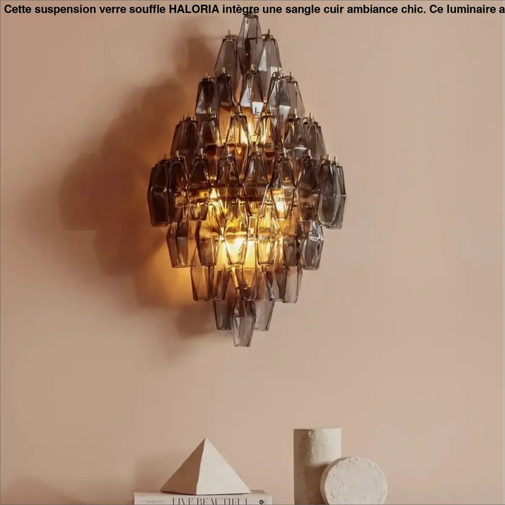 Applique murale contemporaine en verre design géométrique