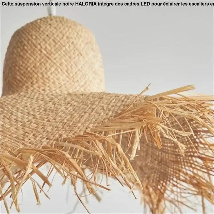 Suspension Rotin Bohème Naturelle Forme Chapeau Déco Authentique