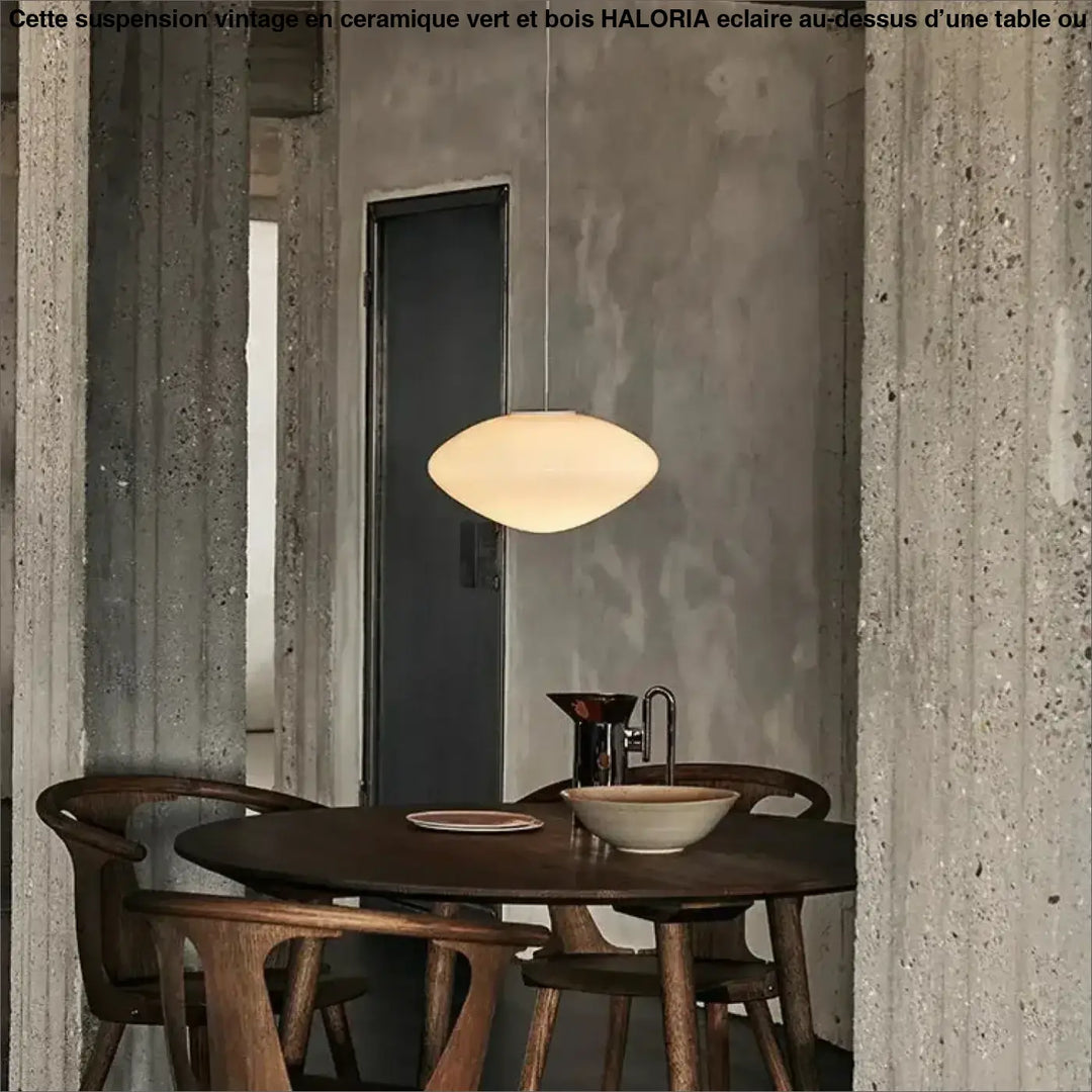 Suspension luminaire en verre opale au design contemporain blanc